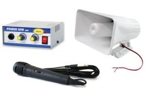 Pazarcı Ses Sistemi Takım Set 12V Amfi+Hoparlör+Mikrofon