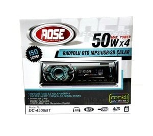 ROSE DC-4500BT Radyolu Kumandalı Bluetooth-MP3-USB-SD Oto Teyp