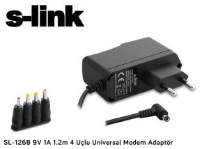 S-link SL-126B 9V 1A 4 Uçlu Universal Modem Adaptör