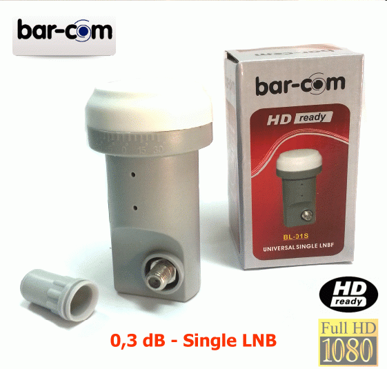 Barcom 0,3dB Single LNB - Full HD Uyumlu