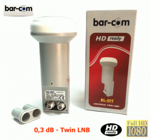 Barcom 0.3dB Twin LNB - Full HD Uyumlu