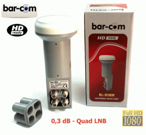 Barcom 0,3dB Quad LNB - Full HD Uyumlu