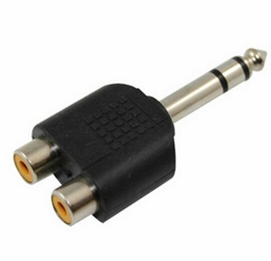 electroon 2RCA Dişi - 6.3mm Stereo Jak Çevirici Fiş