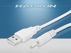Hadron HD4298 USB Tablet Şarj Kablosu 2,5x0,7mm İnce Uçlu