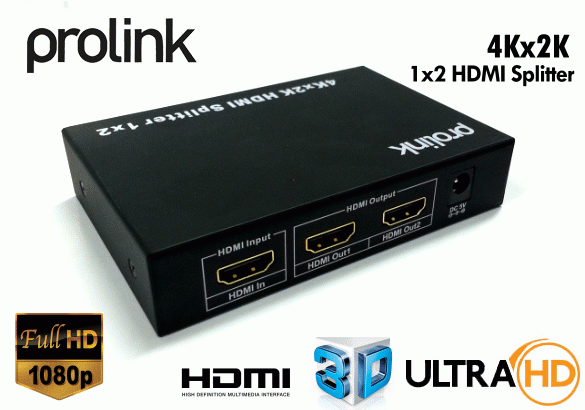 Prolink 1x2 HDMI Splitter 4Kx2K