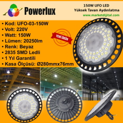 150 Watt UFO LED Yüksek Tavan Armatürü Beyaz