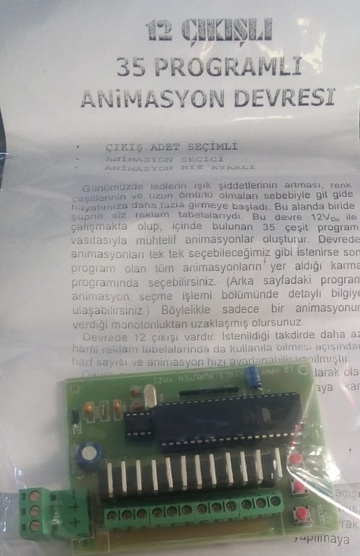 12 Harf Çıkışlı Animasyon Devresi