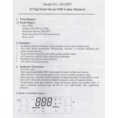 ZD-8907 300W 220V SICAK HAVA ÜFLEME