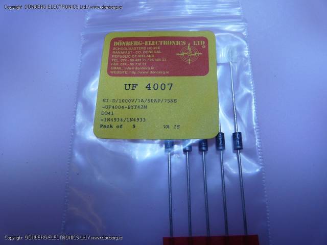 UF 4007 diod ( 1 A 1000v 75ns ) (10 Adet)