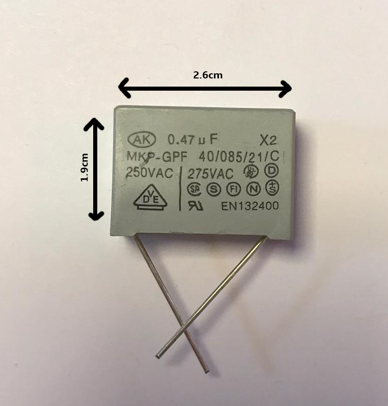 0.47uf 275v x2 capacitor 40/085/21/C MKP-GPF 22MM