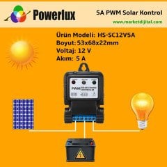 PWM Solar Controller (Solar Şarj Cihazı) 5 Amper