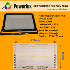 220V 200W SMD 2835 Ledli Hazır Projektör PCB