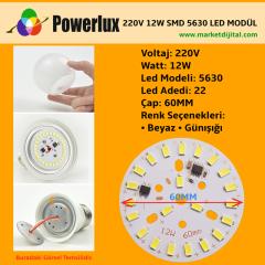 220 Volt 12 Watt SMD 5630 Ledli Hazır Led Modül 60MM