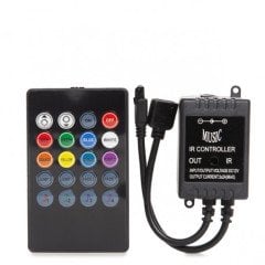 Powerlux RGB Şerit Led Kontrol IR-24 Kumandalı Müzik/Ses Kontrol 12V 6A