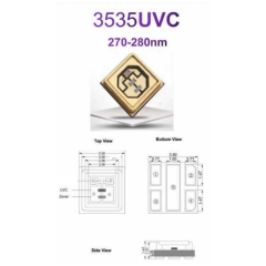 PLX-UVC-1W 3535 6 Volt 1 Watt UVC Led