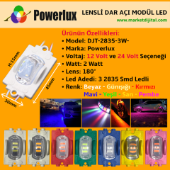 Powerlux 24 Volt 2 Watt Lensli Dar Açılı Modül Led