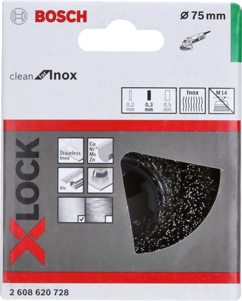 Bosch - X-LOCK - Clean Serisi Inox İçin Saçaklı Tel Fırça 75*0,3 mm 2608620728