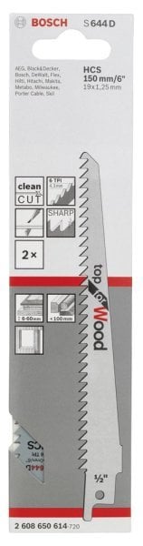 Bosch - Top Serisi Ahşap için Panter Testere Bıçağı S 644 D - 2'li 2608650614