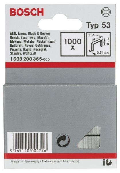 Bosch - Zımba Teli Tip 53 11,4*0,74*8 mm 1609200365