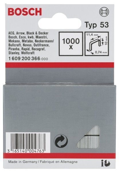 Bosch - Zımba Teli Tip 53 11,4*0,74*10 mm 1609200366