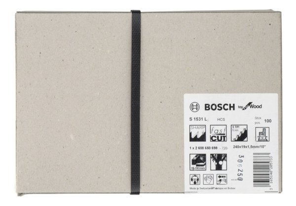 Bosch - Top Serisi Ahşap için Panter Testere Bıçağı S 1531 L - 100'lü 2608650698