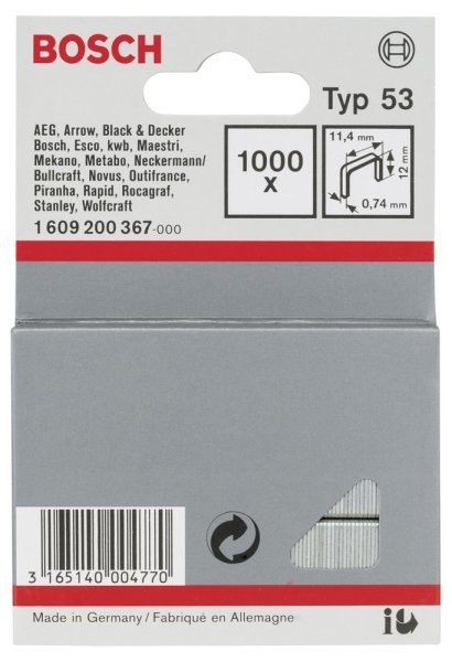 Bosch - Zımba Teli Tip 53 11,4*0,74*12 mm 1609200367