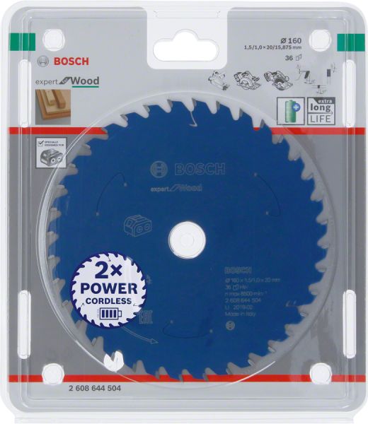 Bosch - Expert for Serisi Ahşap için Akülü Daire Testere Bıçağı 160*20 mm 36 Diş 2608644504