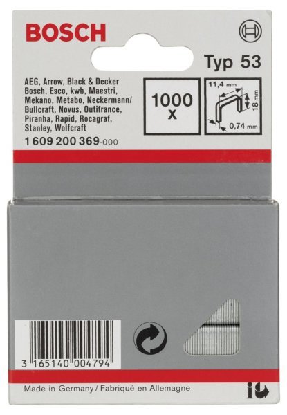 Bosch - Zımba Teli Tip 53 11,4*0,74*18 mm 1609200369