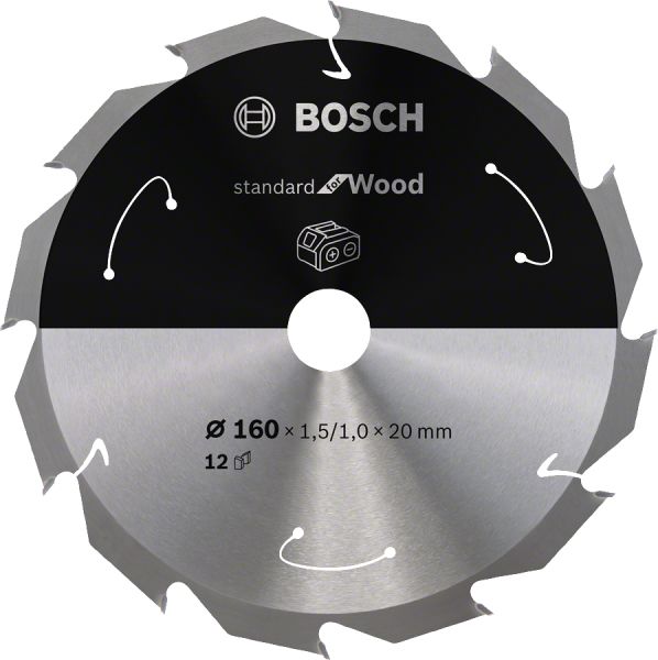 Bosch - Standard for Serisi Ahşap için Akülü Daire Testere Bıçağı 160*20 mm 12 Diş 2608837675