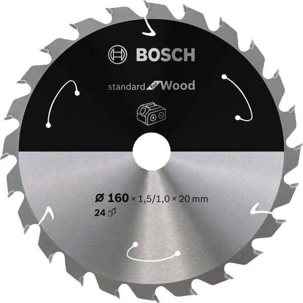 Bosch - Standard for Serisi Ahşap için Akülü Daire Testere Bıçağı 160*20 mm 24 Diş 2608837676