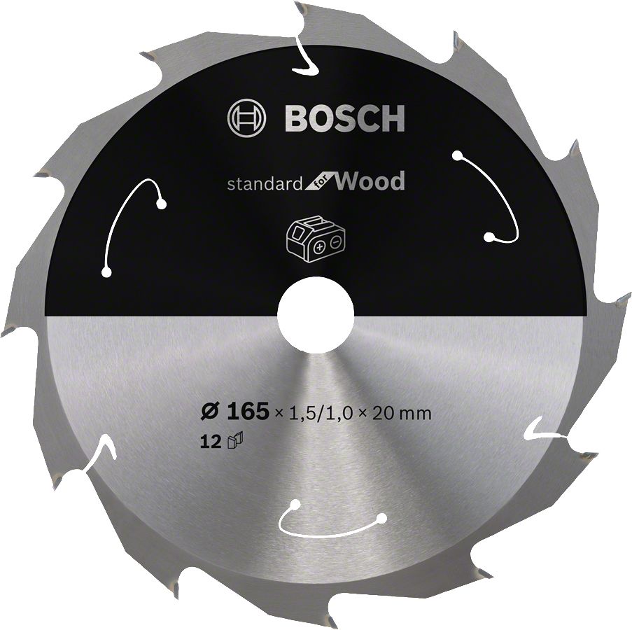 Bosch - Standard for Serisi Ahşap için Akülü Daire Testere Bıçağı 165*20 mm 12 Diş 2608837684