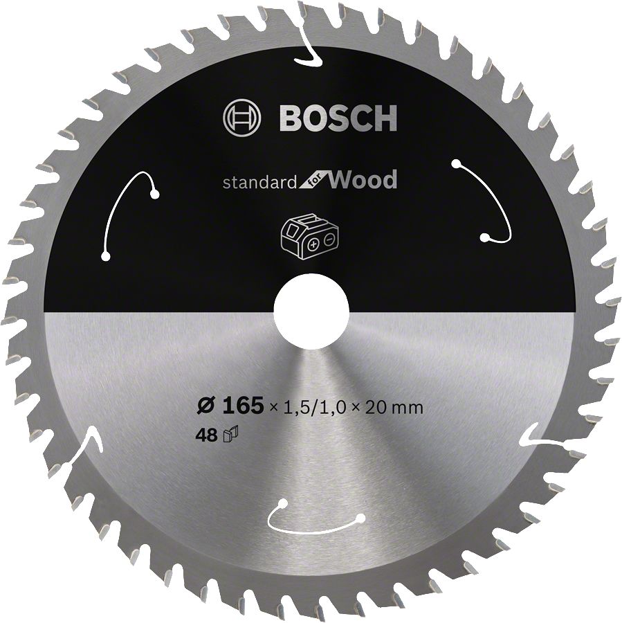 Bosch - Standard for Serisi Ahşap için Akülü Daire Testere Bıçağı 165*20 mm 48 Diş 2608837687