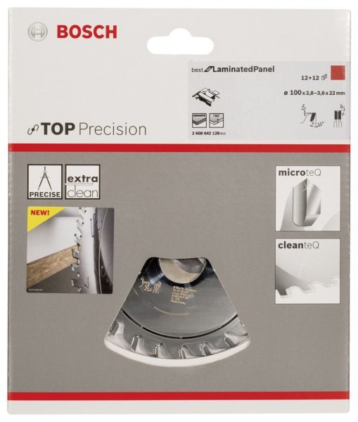 Bosch - Best Serisi Hassas Kesim Lamine Panel için Ön Çizme Bıçağı 100*22 mm 12+12 Diş 2608642128