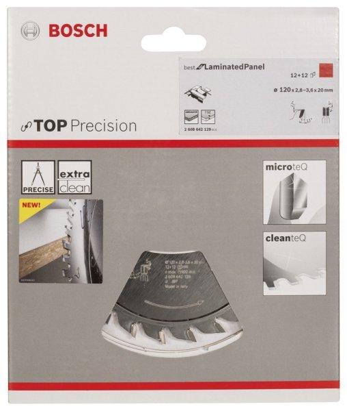 Bosch - Best Serisi Hassas Kesim Lamine Panel için Ön Çizme Bıçağı 120*20 mm 12+12 Diş 2608642129