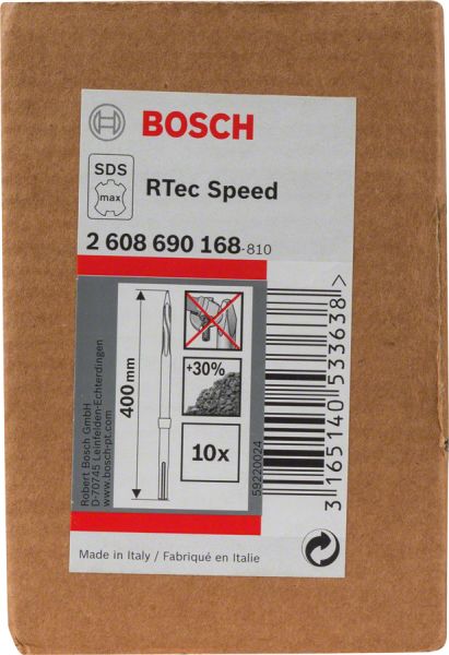 Bosch - Rtec Serisi, SDS-Max Şaftlı Sivri Keski 400 mm 10'lu 2608690168