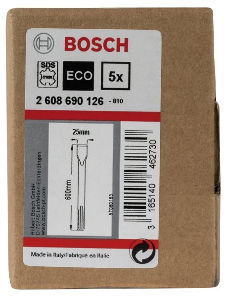 Bosch - SDS-Max Şaftlı Yassı Keski 600*25 mm 5'li 2608690126