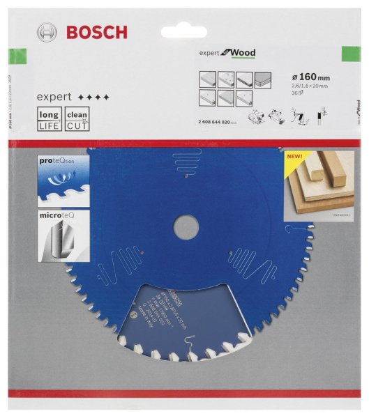 Bosch - Expert Serisi Ahşap için Daire Testere Bıçağı 160*20 mm 36 Diş 2608644020