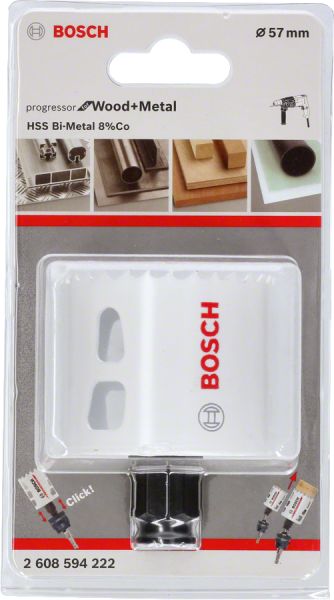 Bosch - Yeni Progressor Serisi Ahşap ve Metal için Delik Açma Testeresi (Panç) 57 mm 2608594222