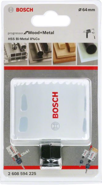 Bosch - Yeni Progressor Serisi Ahşap ve Metal için Delik Açma Testeresi (Panç) 64 mm 2608594225