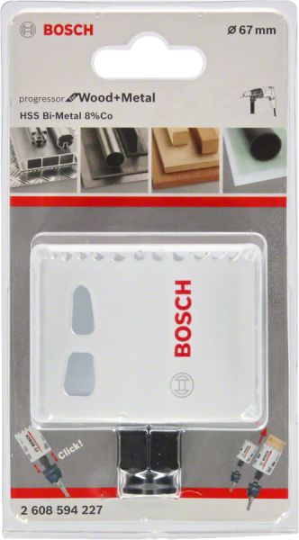Bosch - Yeni Progressor Serisi Ahşap ve Metal için Delik Açma Testeresi (Panç) 67 mm 2608594227