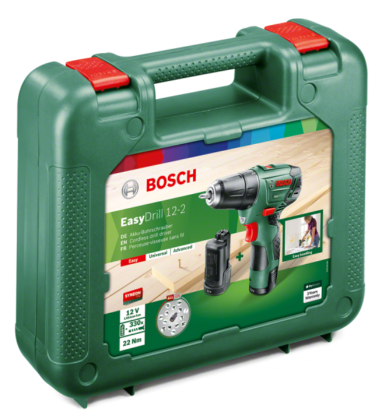 Bosch Easy Drill 12-2 Akülü Delme Vidalama Makinesi 2,5 AH (Çift Akü) 0.603.972.90X