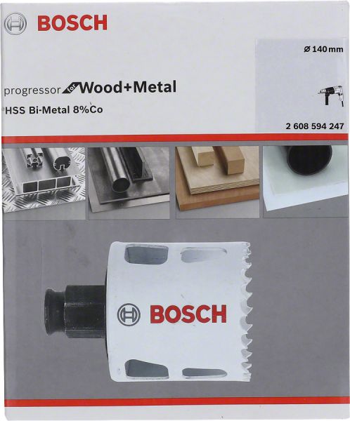 Bosch - Yeni Progressor Serisi Ahşap ve Metal için Delik Açma Testeresi (Panç) 140 mm 2608594247