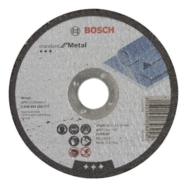 Bosch - 125*2,5 mm Standard Seri Düz Metal Kesme Diski (Taş) 2608603166