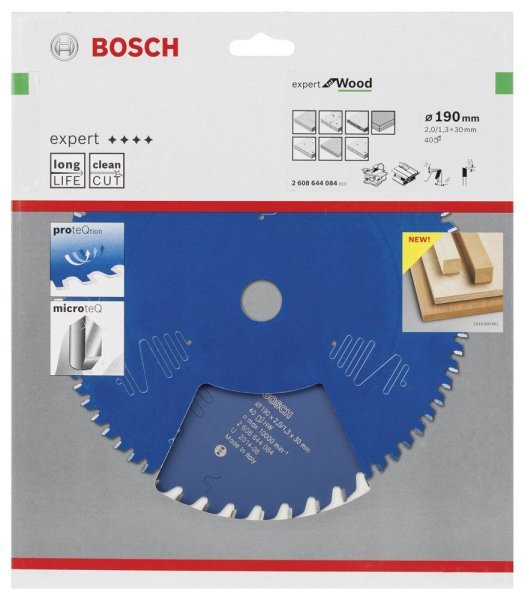 Bosch - Expert Serisi Ahşap için Daire Testere Bıçağı 190*30 mm 40 Diş 2608644084