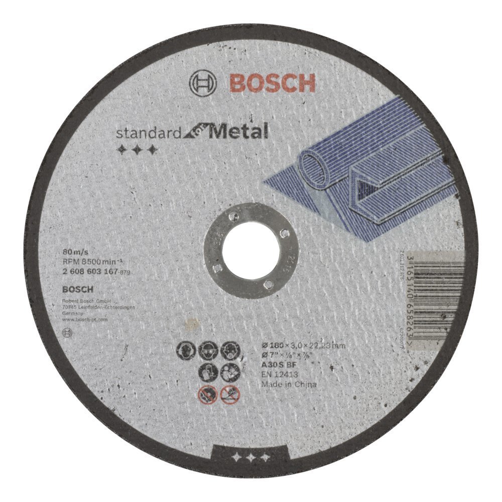 Bosch - 180*3,0 mm Standard Seri Düz Metal Kesme Diski (Taş) 2608603167