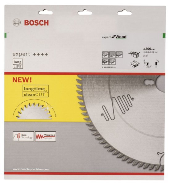 Bosch - Expert Serisi Ahşap için Daire Testere Bıçağı 300*30 mm 26 Diş 2608642503