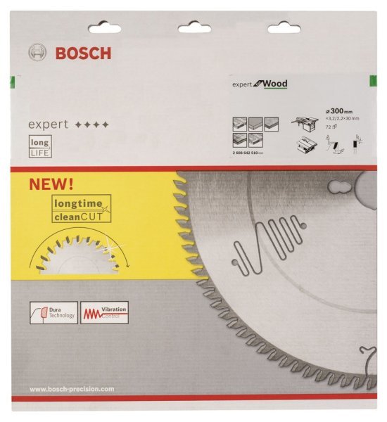 Bosch - Expert Serisi Ahşap için Daire Testere Bıçağı 300*30 mm 72 Diş 2608642510