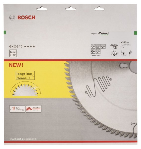 Bosch - Expert Serisi Ahşap için Daire Testere Bıçağı 350*30 mm 72 Diş 2608642513