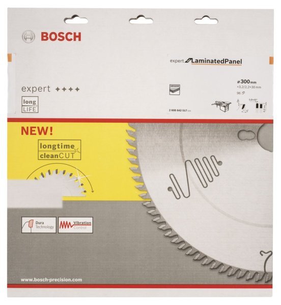 Bosch - Expert Serisi Lamine Panel için Daire Testere Bıçağı 300*30 mm 96 Diş 2608642517