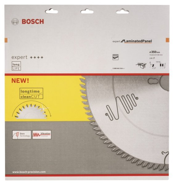 Bosch - Expert Serisi Lamine Panel için Daire Testere Bıçağı 350*30 mm 108 Diş 2608642518